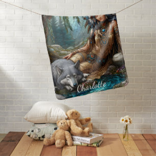 Nestled by a gentle river a native Indian Baby Blanket