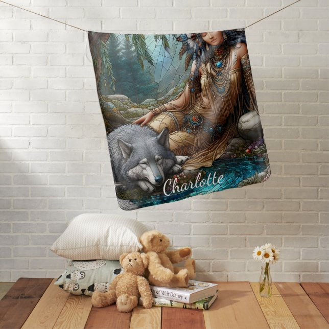 Nestled by a gentle river a native Indian Baby Blanket (In Situ)