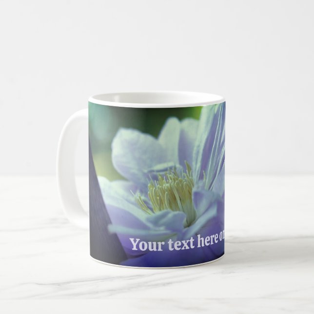 Nestled Clematis Flower Personalized Coffee Mug (Front Left)