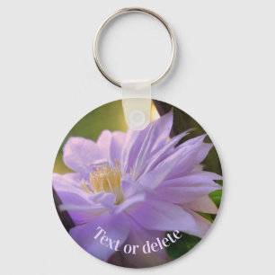 Nestled Clematis Flower Personalized Keychain