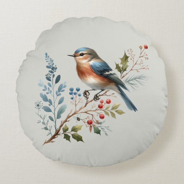 Nestled Nature Round Pillow (Front)