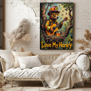 Nestled Notes: Bear's Forest Rhapsody Poster