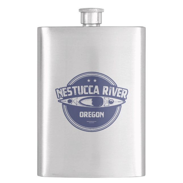 Nestucca River Oregon Kayaking Flask (Front)