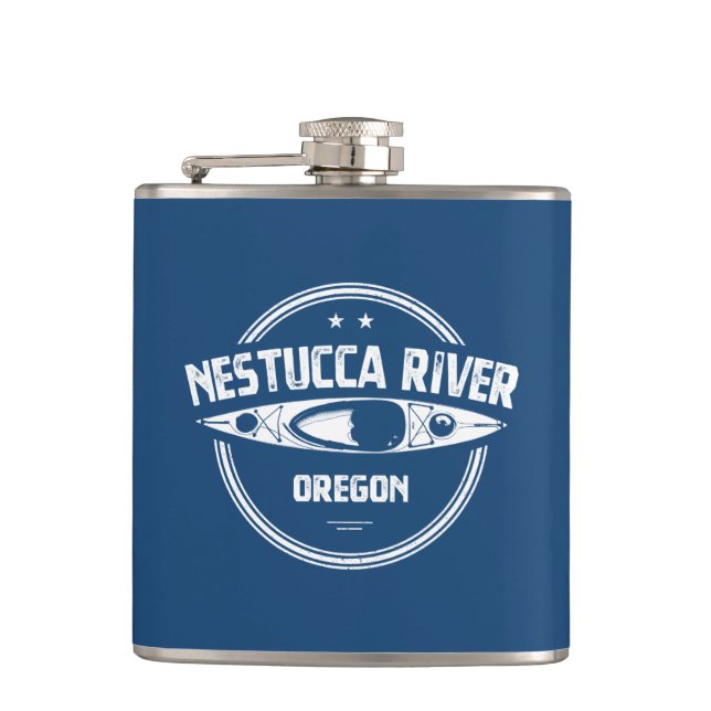 Nestucca River Oregon Kayaking Flask (Front)