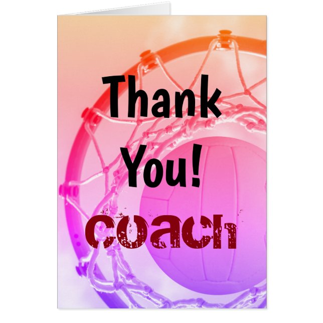 Net And Ball Thank You Coach Cards (Front)