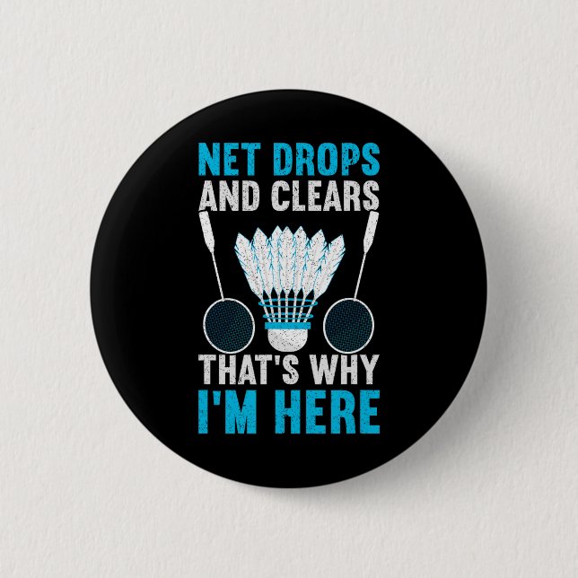 Net Drops And Clears That's Why I'm Here Funny Dmi Button (Front)