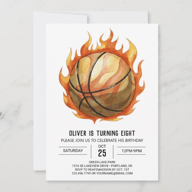  Net Fun Custom Basketball Birthday Invitation (Front)