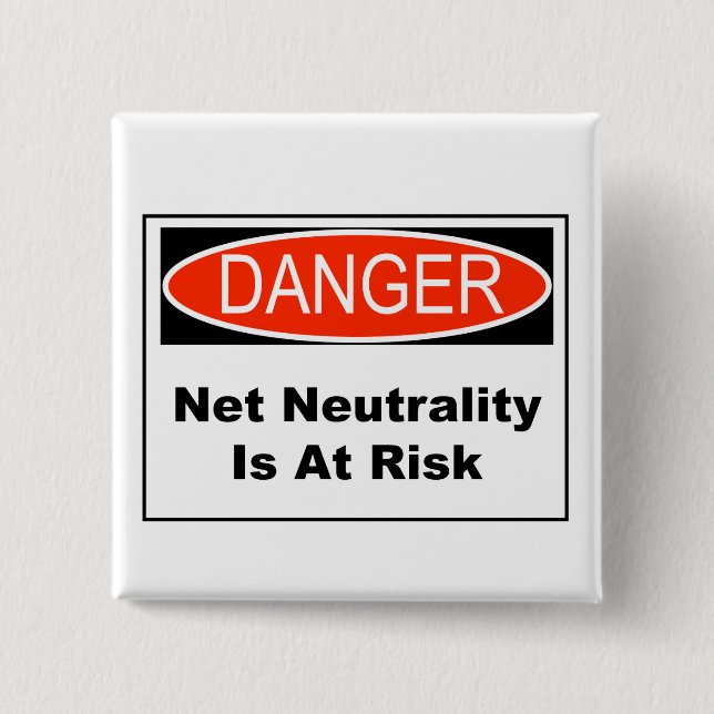 Net Neutrality Is At Risk Pinback Button (Front)