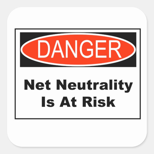 Net Neutrality Is At Risk Square Sticker (Front)