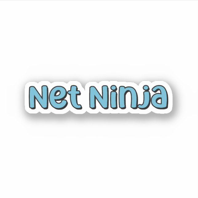 Net Ninja Blue Retro Pickleball Text Sticker (Front)