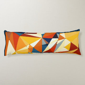 Net of multicolored triangles body pillow