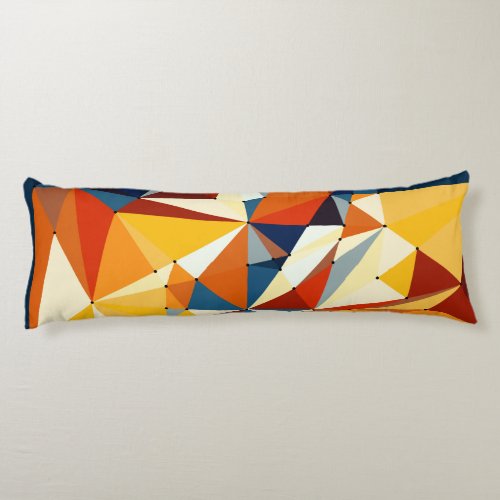 Net of multicolored triangles body pillow