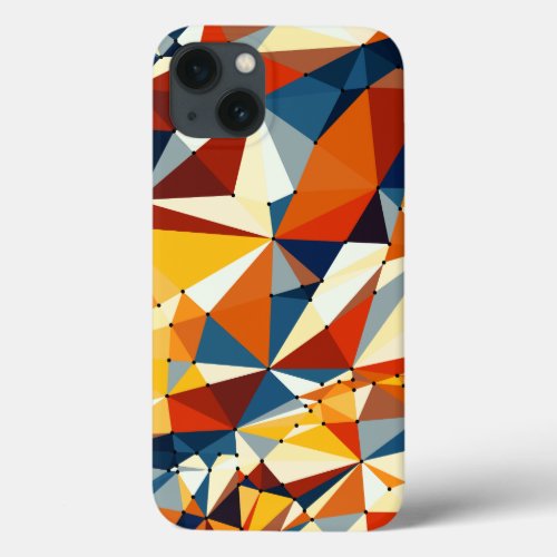 Net of multicolored triangles iPhone 13 case