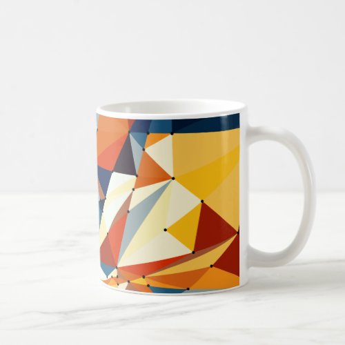 Net of multicolored triangles coffee mug