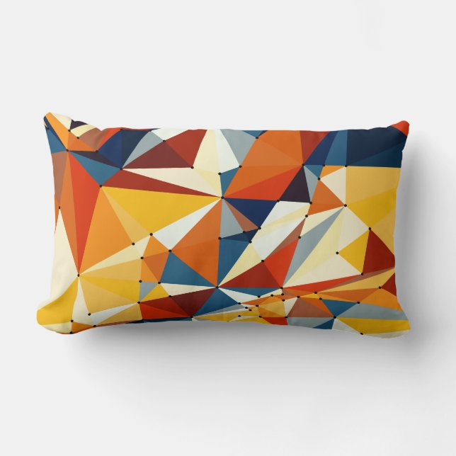 Net of multicolored triangles lumbar pillow (Front)