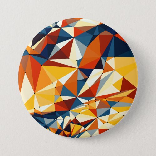 Net of multicolored triangles pinback button