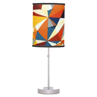 Net of multicolored triangles table lamp