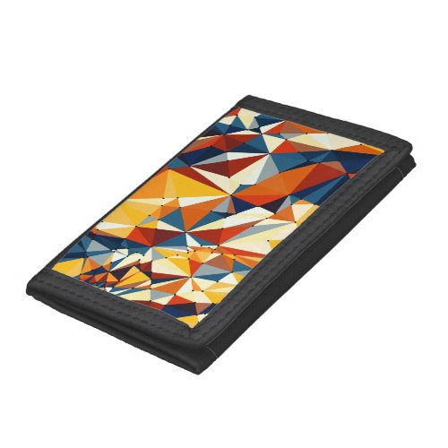 Net of multicolored triangles tri_fold wallet