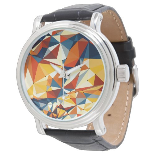 Net of multicolored triangles watch