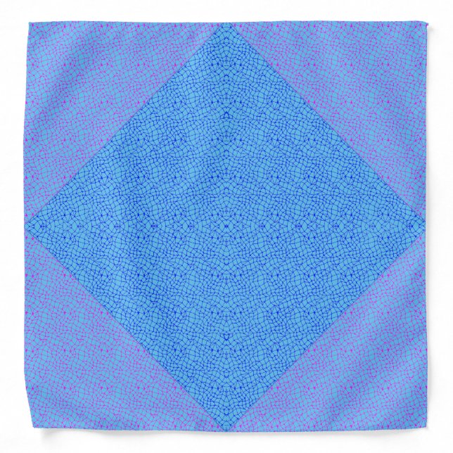 Net pattern 05 Indigo BBlue LBlue BG Bandana (Front)