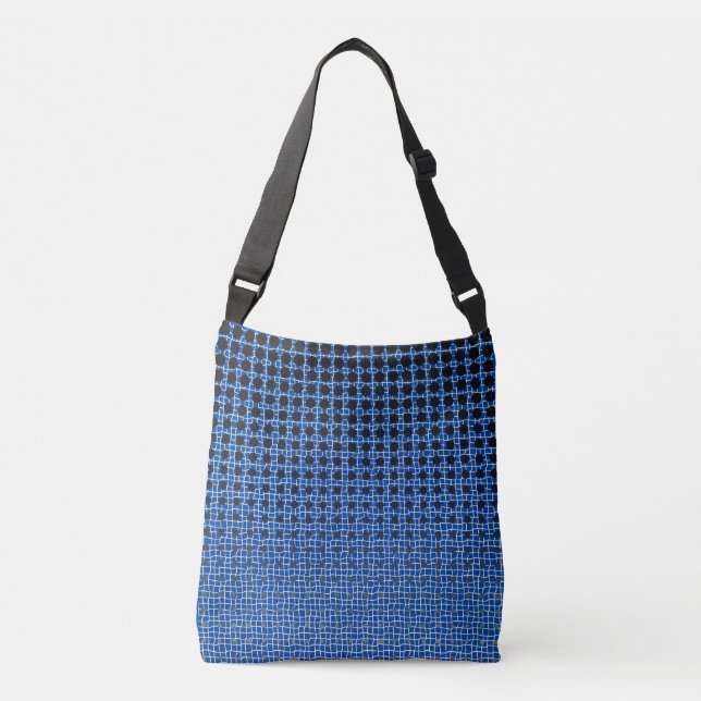 Net Pattern 11.black.wx4.5k Blue BG Crossbody Bag (Front)
