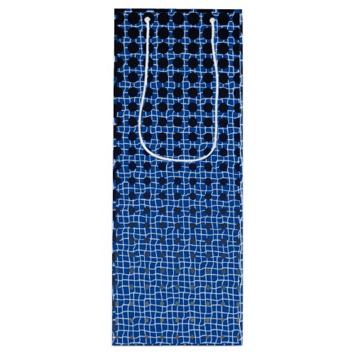 Net Pattern 11blackwx45k Blue BG Wine Gift Bag