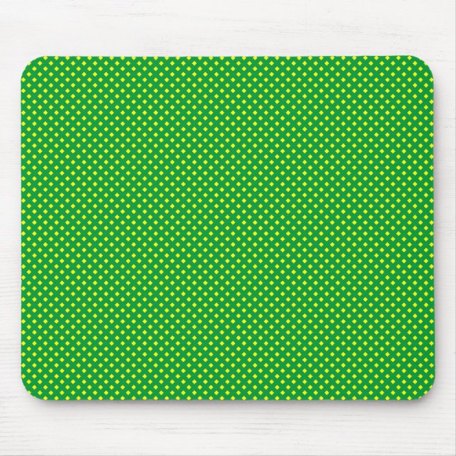 Net Pattern Green with Yellow Mouse Pad (Front)