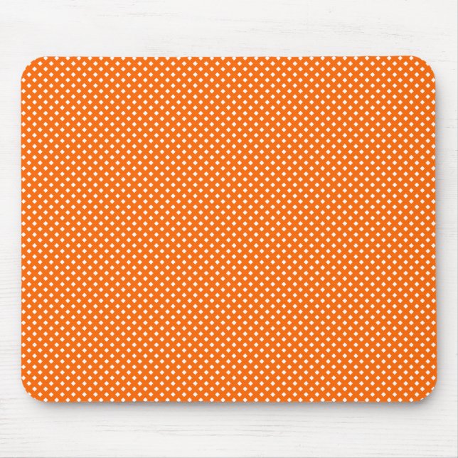 Net Pattern Orange with White Mouse Pad (Front)