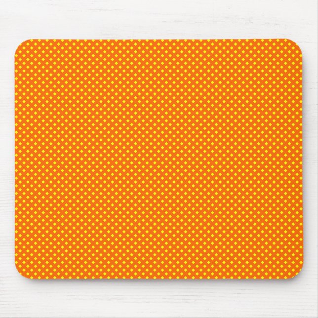 Net Pattern Orange with Yellow Mouse Pad (Front)