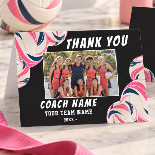 Netball Coach Thank You Personalized Team Photo Card