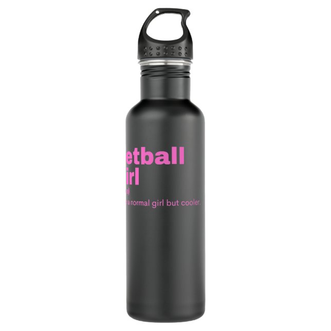 Netball Girl - Netball Stainless Steel Water Bottle (Front)