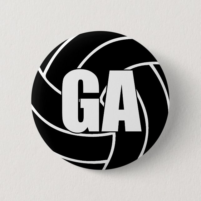 Netball Goal Attack GA Button (Front)