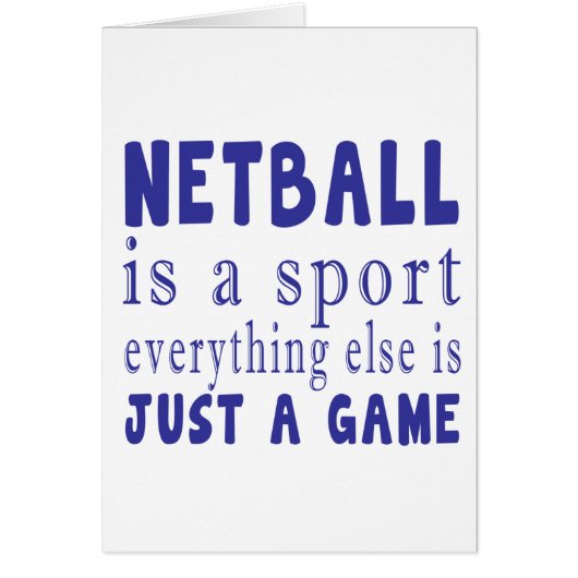 NETBALL JUST A GAME CARDS (Front)