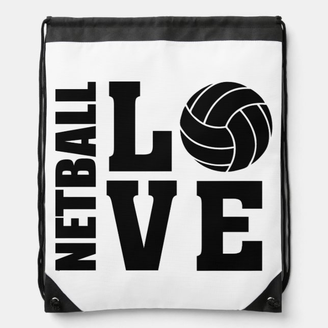 Netball Love, Netball Drawstring Bag (Front)