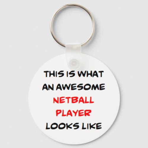 netball player awesome keychain