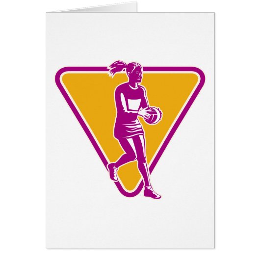 netball player catching passing ball cards (Front)