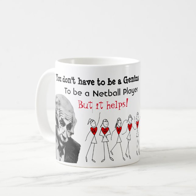 Netball Player Positions With Funny Quote Coffee Mug (Front Left)