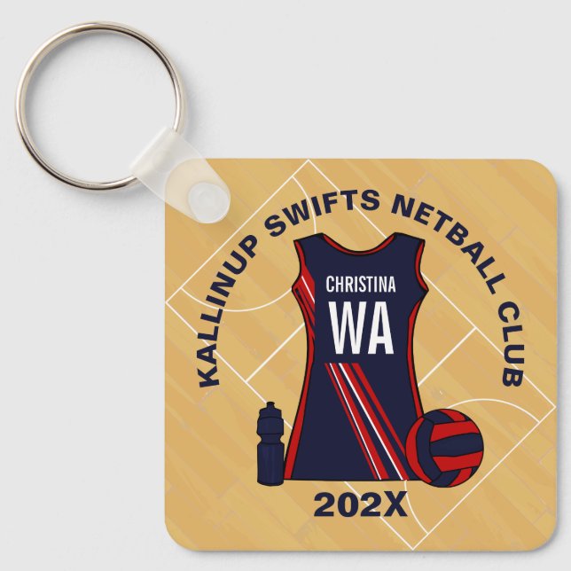  Netball Player Team Keychain (Front)