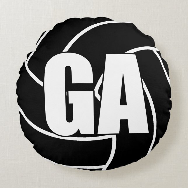 Netball Players - Goal Attack - GA Round Pillow (Front)