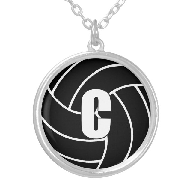 Netball Players Position, Center C Silver Plated Necklace (Front)