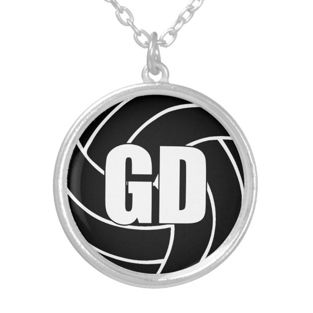 Netball Players Position, Goal Defense GD Silver Plated Necklace (Front)