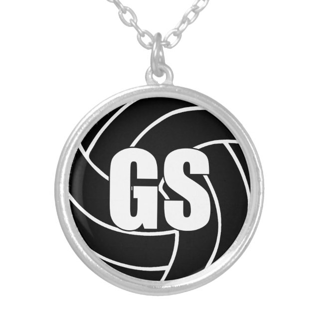Netball Players Position, Goal Shoot GS Silver Plated Necklace (Front)