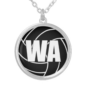 Netball Players Position, Wing Attack WA Silver Plated Necklace