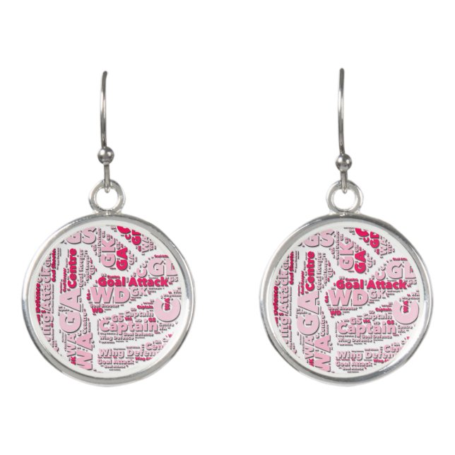 Netball Positions Ball Design Earrings (Front)