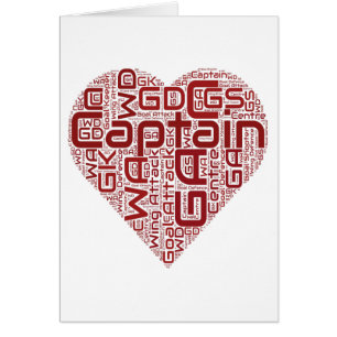 Netball Positions Heart Design Cards