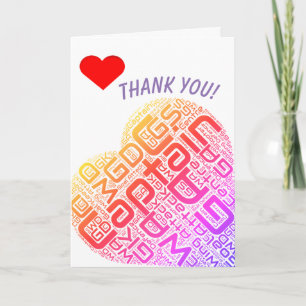 Netball Positions Heart Design Thank You Card