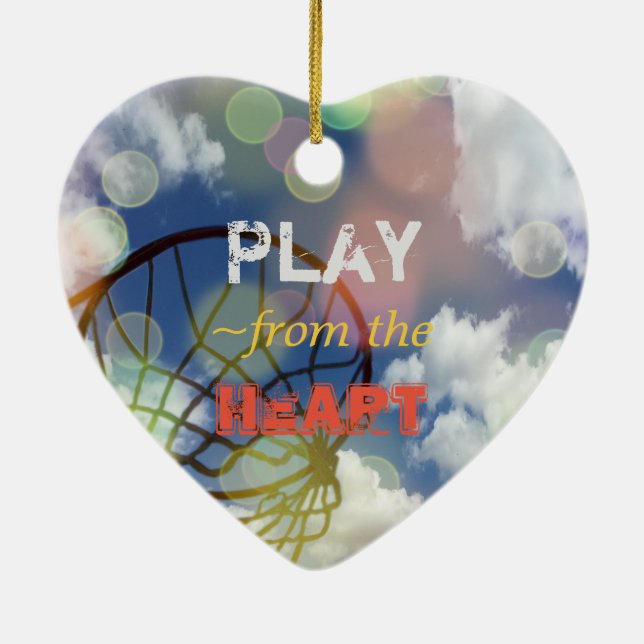 Netball Positions Heart Quote Ceramic Ornament (Back)