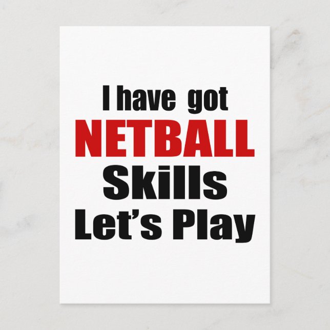 NETBALL SKILLS DESIGNS POSTCARD (Front)
