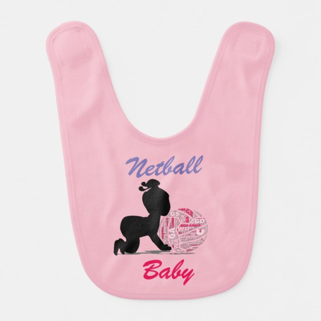 Netball Theme Picture Design Bib (Front)