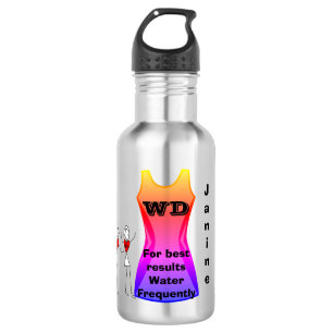Netball Themed Positions and Funny Quote Water Bottle